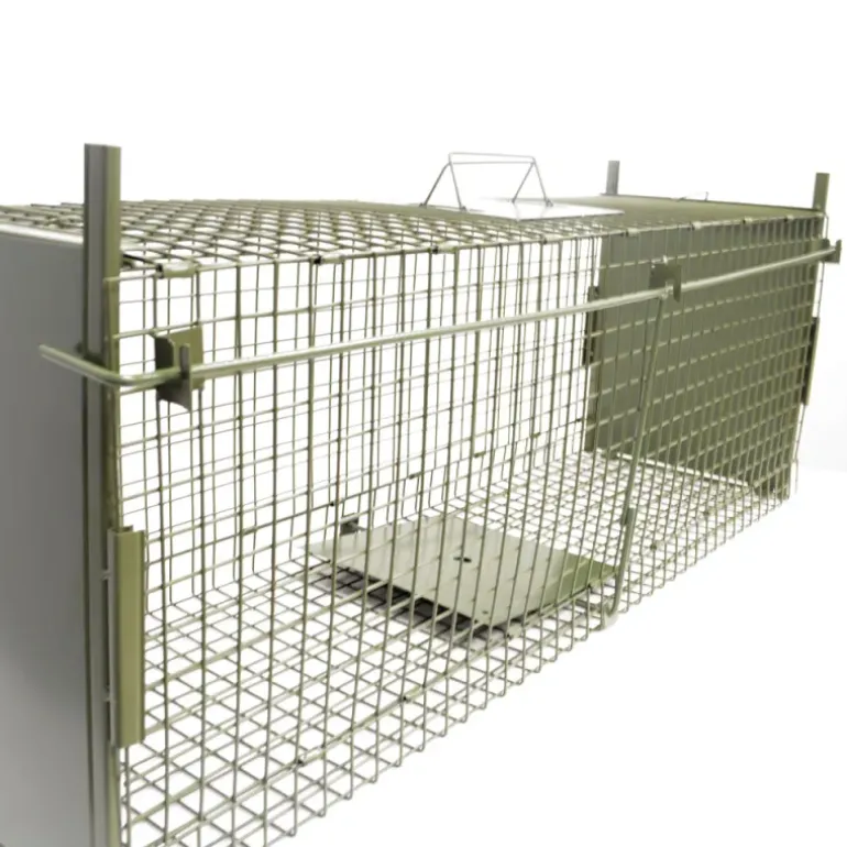 Boîte à fauves pliable 2 entrées maille carrée 100x25x30cm