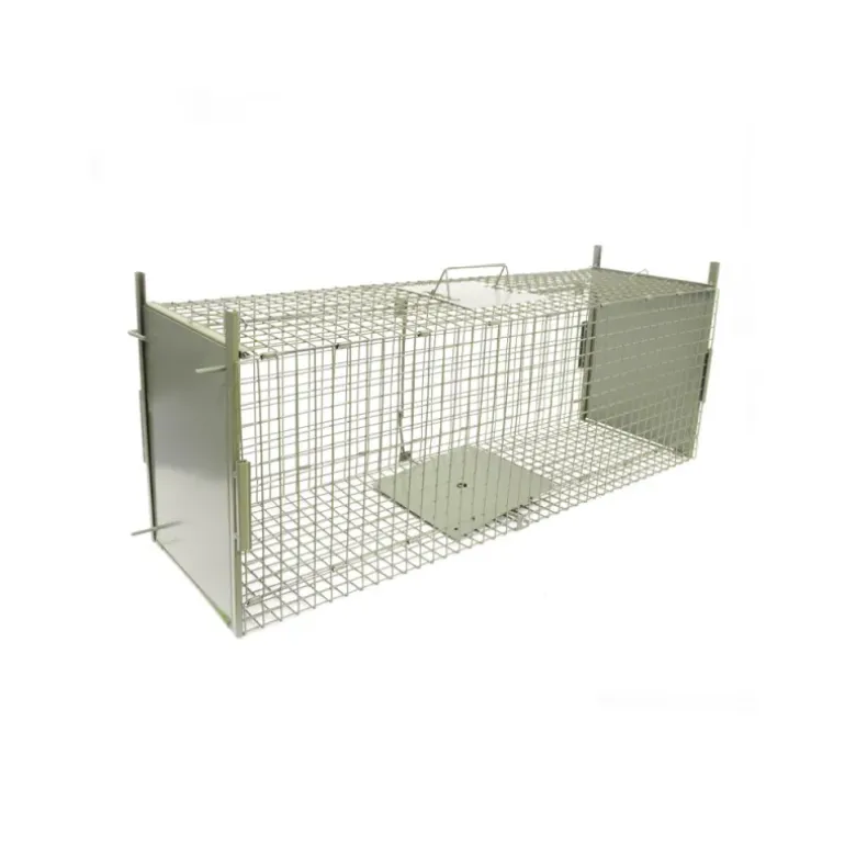 Boîte à fauves pliable 2 entrées maille carrée 100x30x35cm