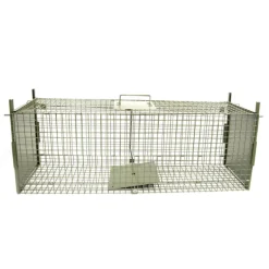 Boîte à fauves pliable 2 entrées maille carrée 160x55x50cm