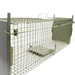 Boîte à fauves pliable 2 entrées maille carrée 160x55x50cm