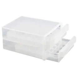 Boîte à œufs plastique transparente 60 œufs - 2 tiroirs 26,5 x 17 x 34 cm