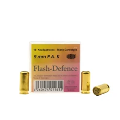 Boîte de 10 munitions Flash Défense avec sûreté manuelle 9mm