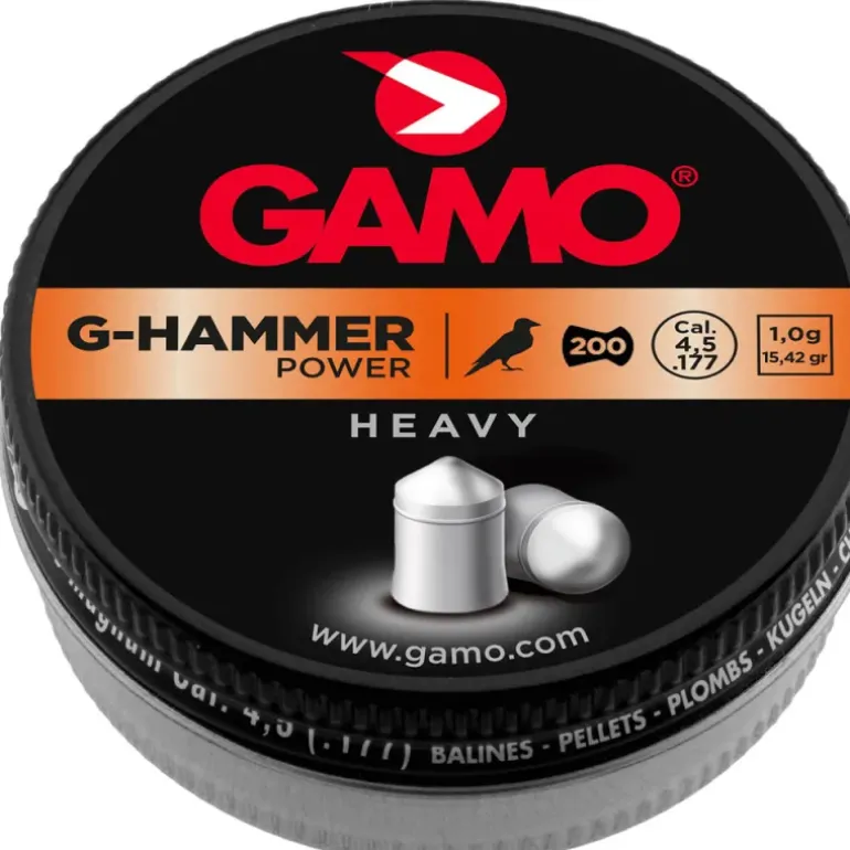 Boîte de 200 Plombs lourds tête pointue G-hammer cal 4,5 mm