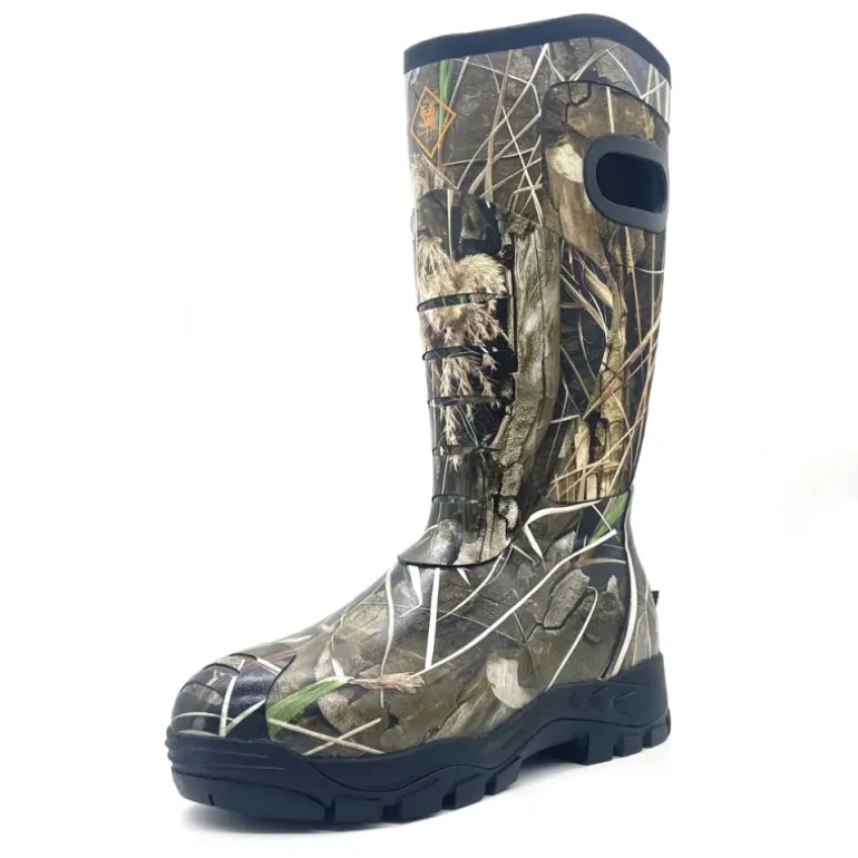 Bottes camo roseaux caoutchouc Thinsulate avec poignées