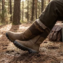 Bottes chasse cuir marron fourrée Iceland Gore-Tex + sac