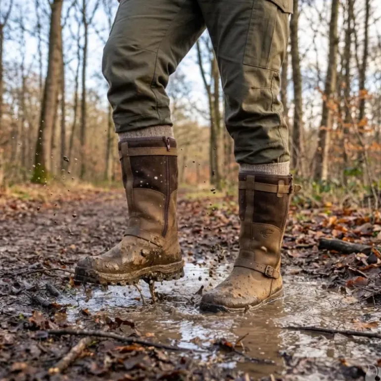 Bottes chasse Iceland Gore-Tex cuir marron fourrées