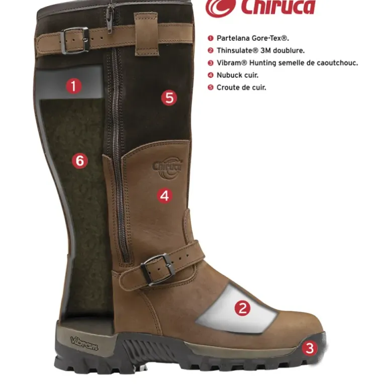 Bottes chasse Iceland Gore-Tex cuir marron fourrées