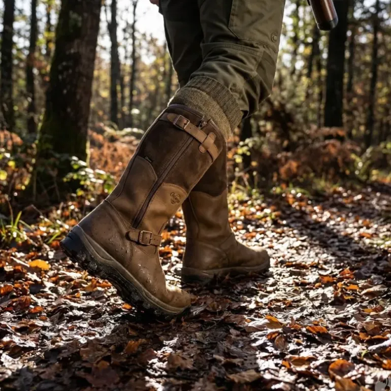 Bottes chasse Iceland Gore-Tex cuir marron fourrées