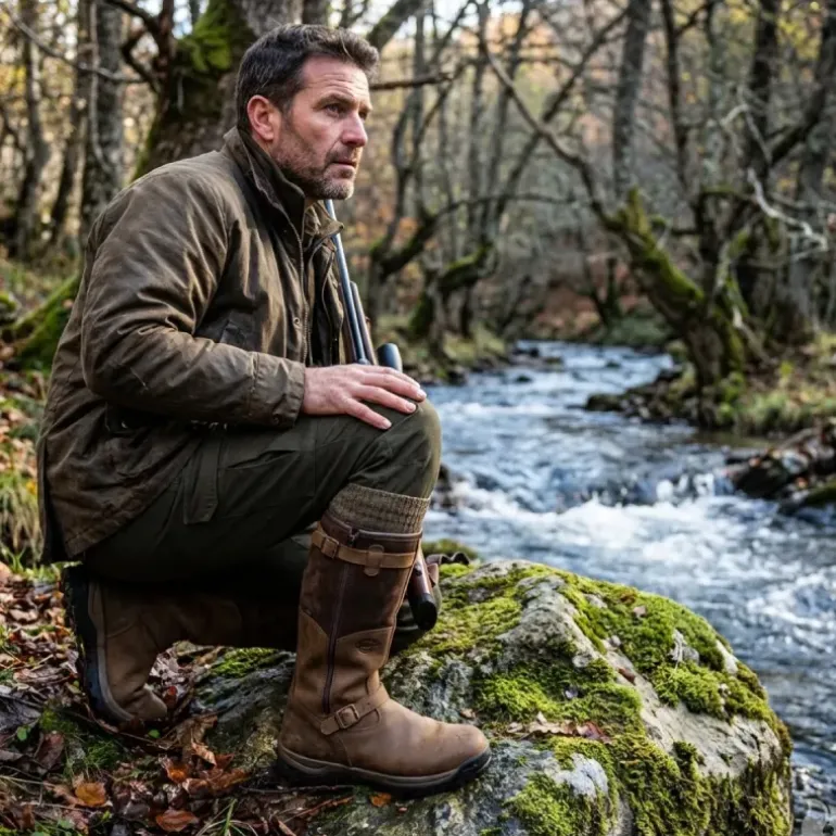 Bottes chasse Iceland Gore-Tex cuir marron fourrées