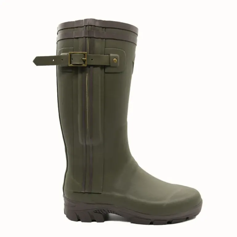 Bottes de chasse Alaska soufflet Zip caoutchouc kaki 39 à 47