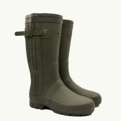 Bottes de chasse Alaska soufflet Zip caoutchouc kaki 39 à 47