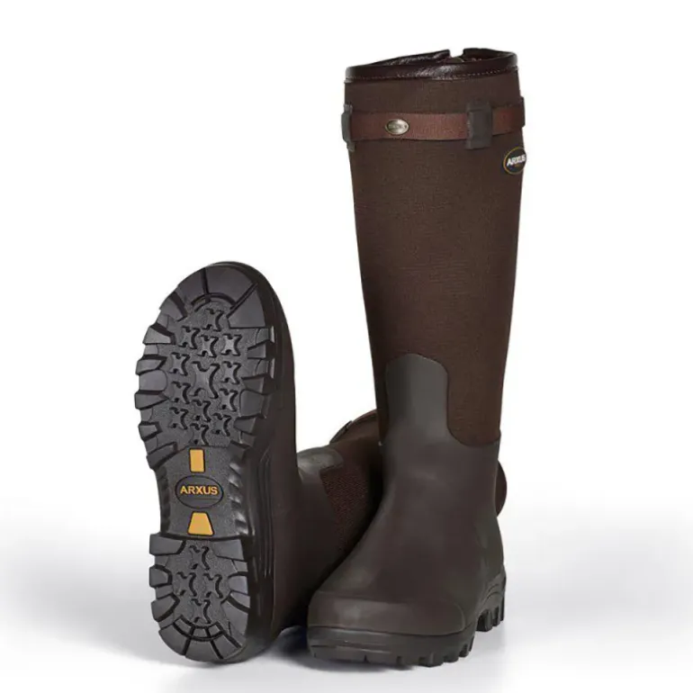 Bottes Primo Country Zip textile rip-stop Marron Foncé 40 à 46