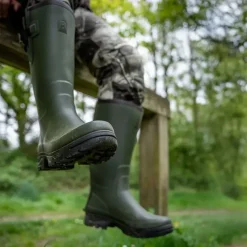Bottes Veneur néo Homme - Vert 100% Caoutchouc