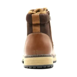 Bottines à lacets marron PU microfibre doublure polaire