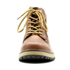 Bottines à lacets marron PU microfibre doublure polaire