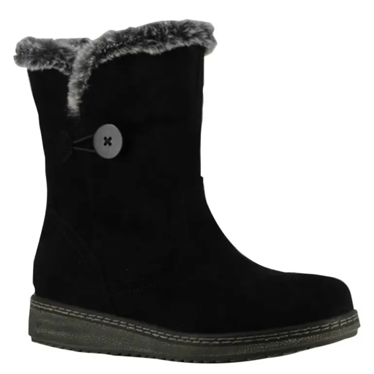 Bottines femme fourrées noires en microfibre du 36 au 41