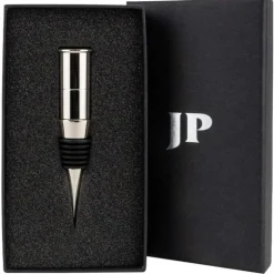 Bouchon de bouteille de vin cartouche métal argenté noir 11cm