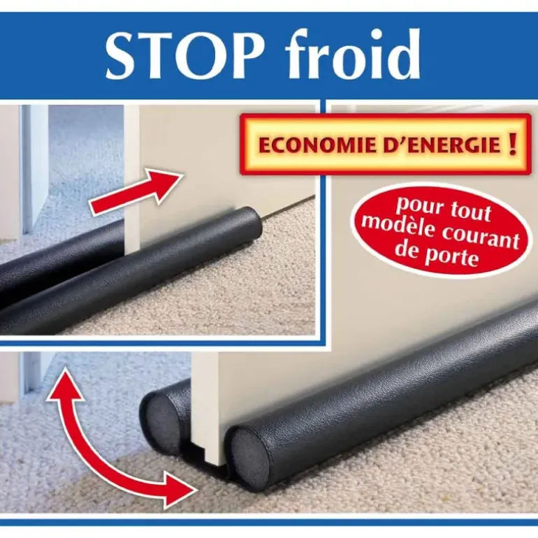 Boudin de porte stop froid, bas de porte double isolant