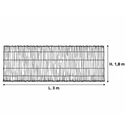 Brande de bruyère naturelle Largeur 3 m Hauteur 1.8 m