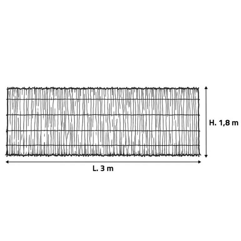 Brande de bruyère naturelle Largeur 3 m Hauteur 1.8 m