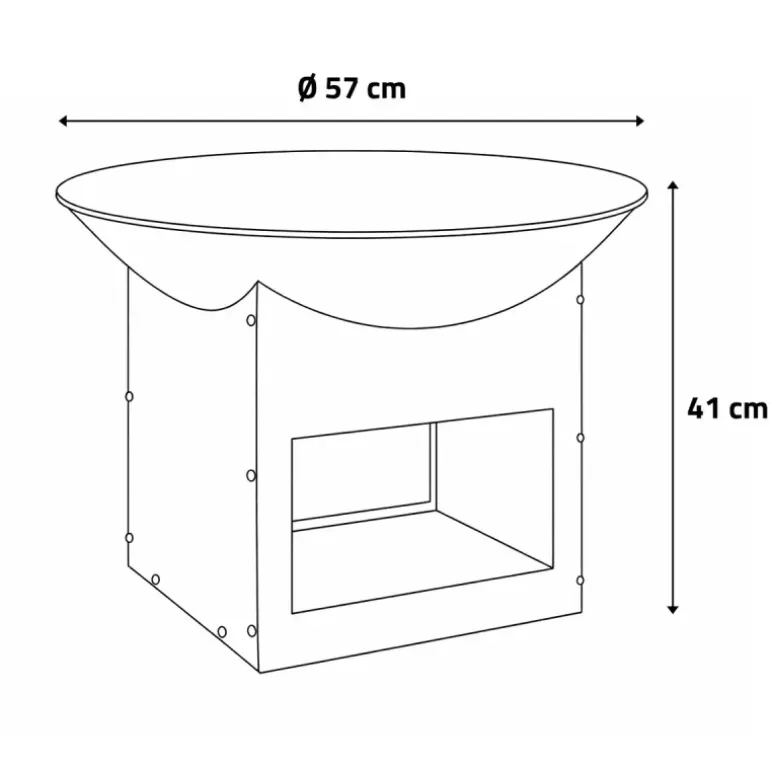 Brasero métal noir sur support Ø 57cm