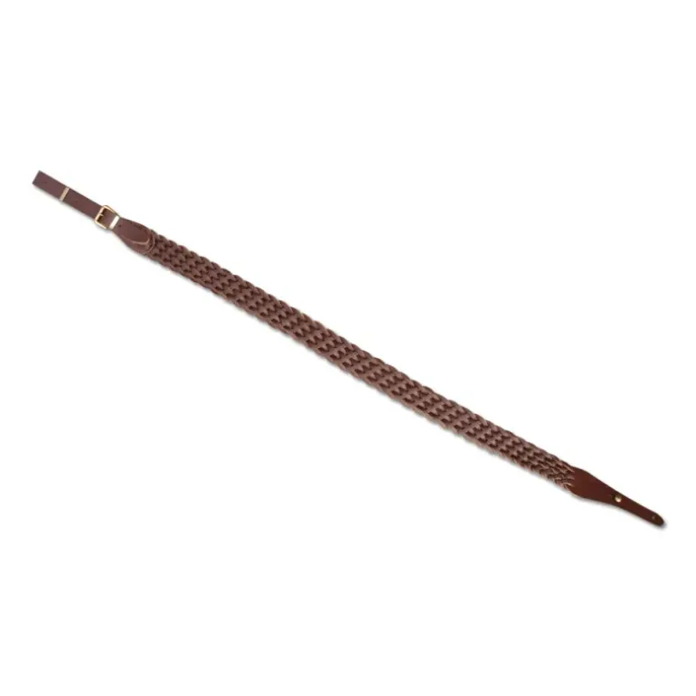 Bretelle carabine tressée fixation canon 7 brins largeur 4cm