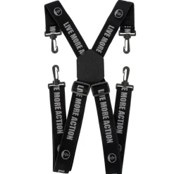 Bretelles élastiquées mousqueton polyamide noir largeur 4cm