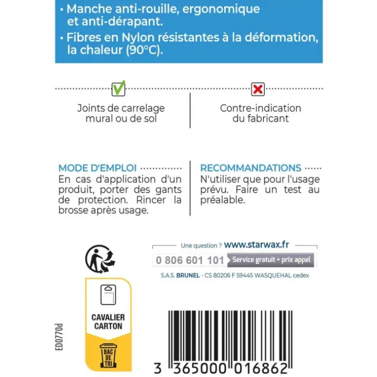 Brosse à joints Starwax tête étroite anti-rouille