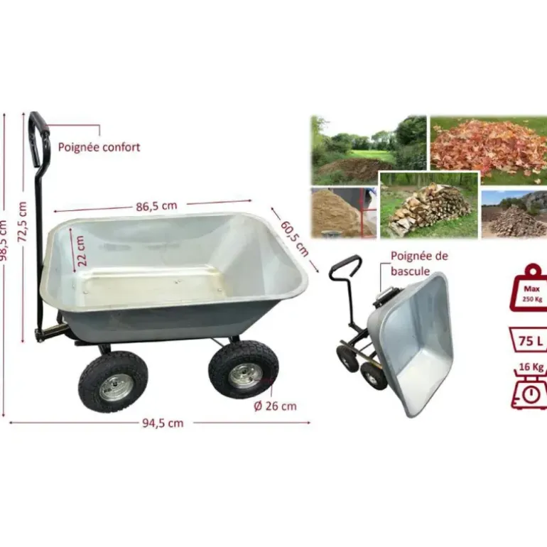 Brouette Basculante 75 Litres