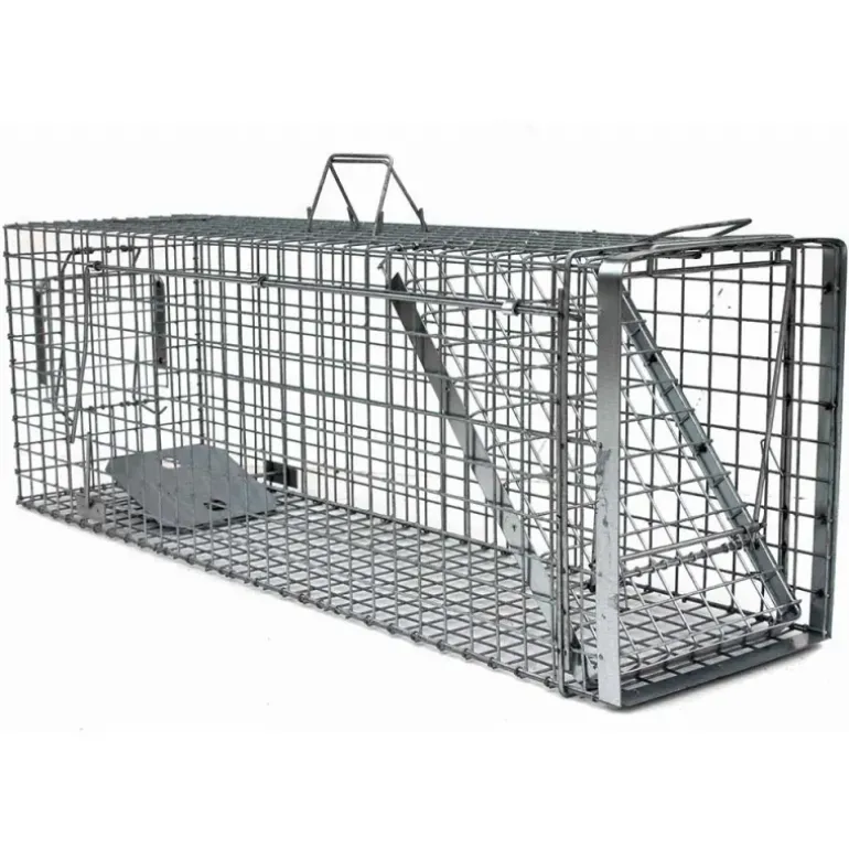 Cage-piège Hardy 3 ressorts trappe 60° 80x26x30cm
