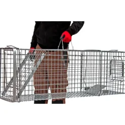 Cage-piège Hardy 3 ressorts trappe 60° 120x34x42cm