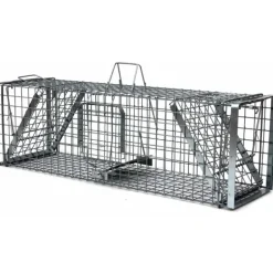 Cage-piège Hardy 3 ressorts trappe 60° 2 entrées 102x26x30cm
