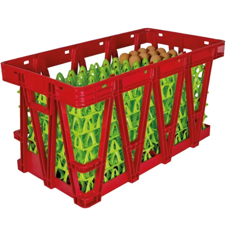 Caisse de transport pour plateaux à oeufs