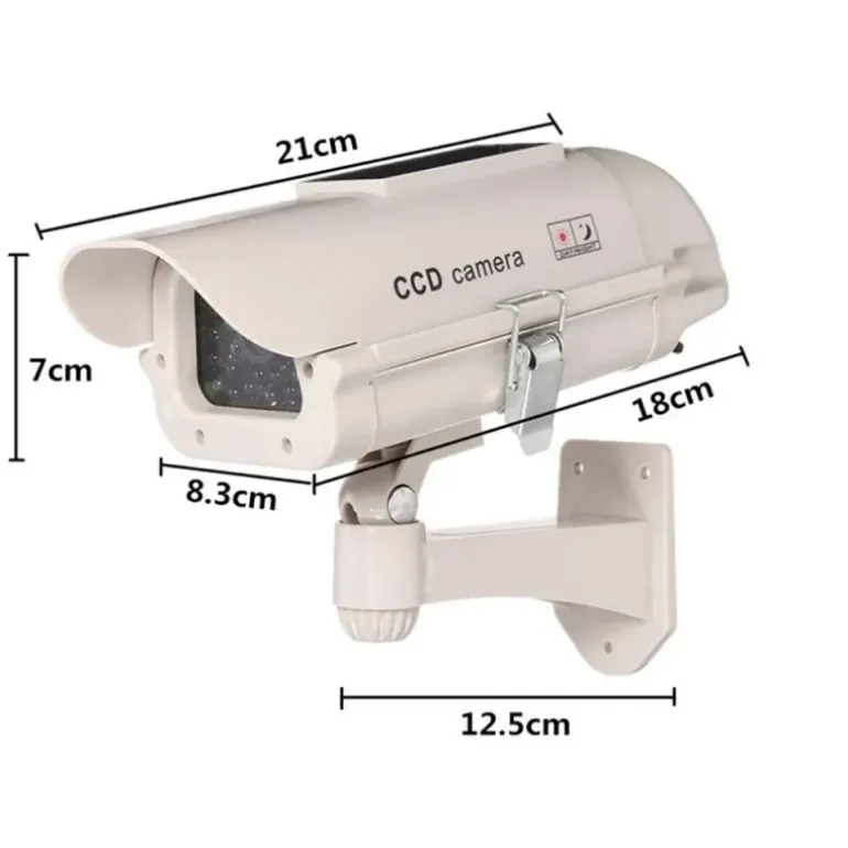Caméra factice solaire LED clignotante ABS 210g 28x17,5x10 cm