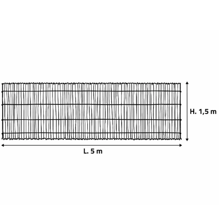 Canisse bambou fendu Largeur 5 m hauteur 1,5 m