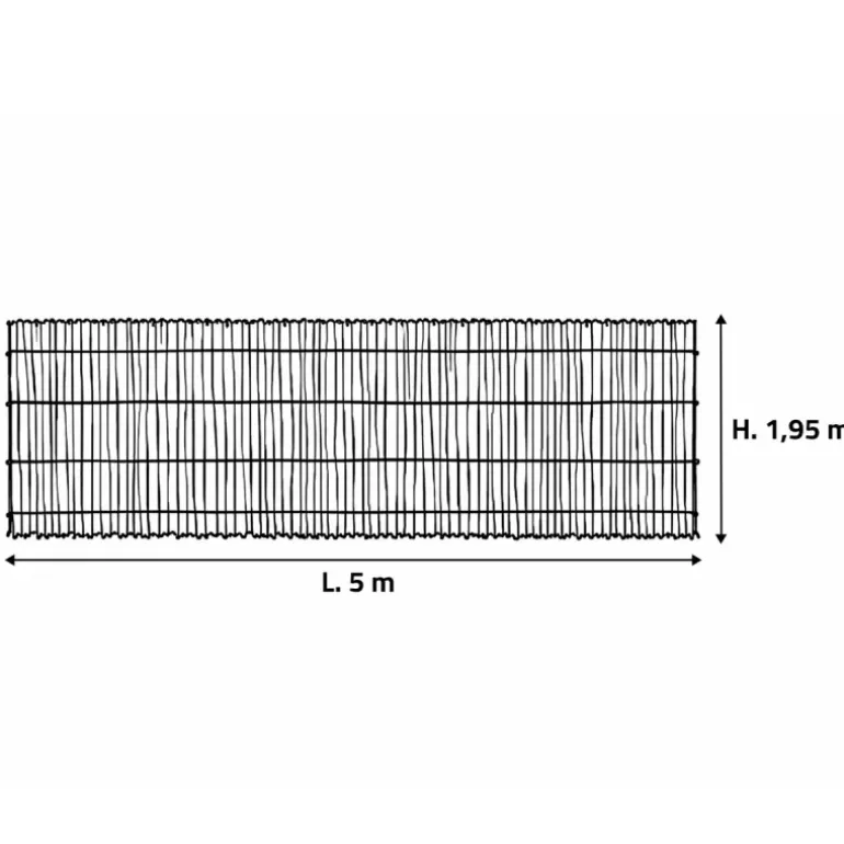 Canisse bambou fendu Largeur 5 m hauteur 1,95 m