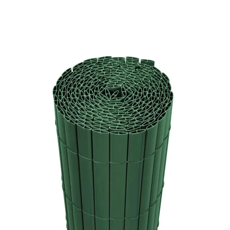 Canisse PVC occultant double face 1,5x5m vert - Kit complet avec fixation