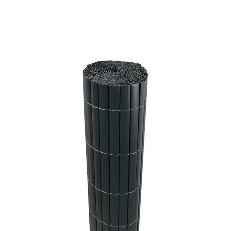 Canisse PVC occultant double face 1,5x3m gris - Kit complet avec fixation
