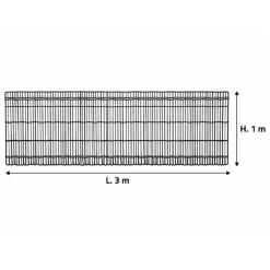Canisse PVC occultant simple face 1x3m gris - Kit de fixation inclus
