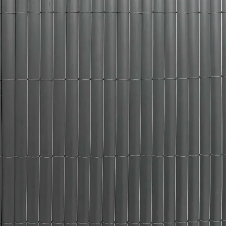 Canisse PVC occultant simple face 1x3m gris - Kit de fixation inclus