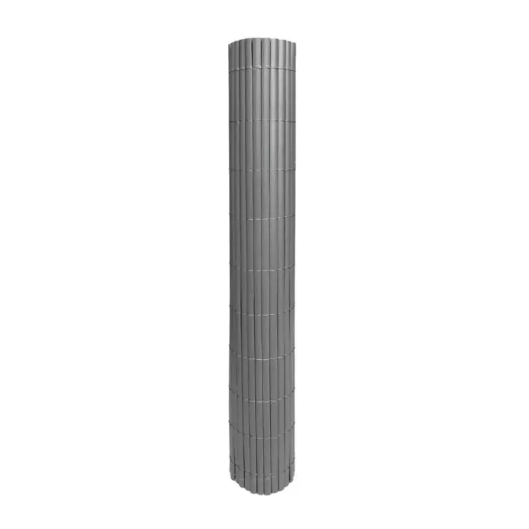 Canisse PVC occultant simple face 1x3m gris - Kit de fixation inclus