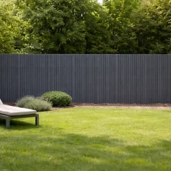 Canisse PVC occultant simple face 1,5x3m gris - Kit de fixation inclus