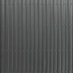 Canisse PVC occultant simple face 1,5x3m gris - Kit de fixation inclus
