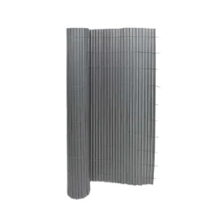 Canisse PVC occultant simple face 1,5x5m gris - Kit de fixation inclus