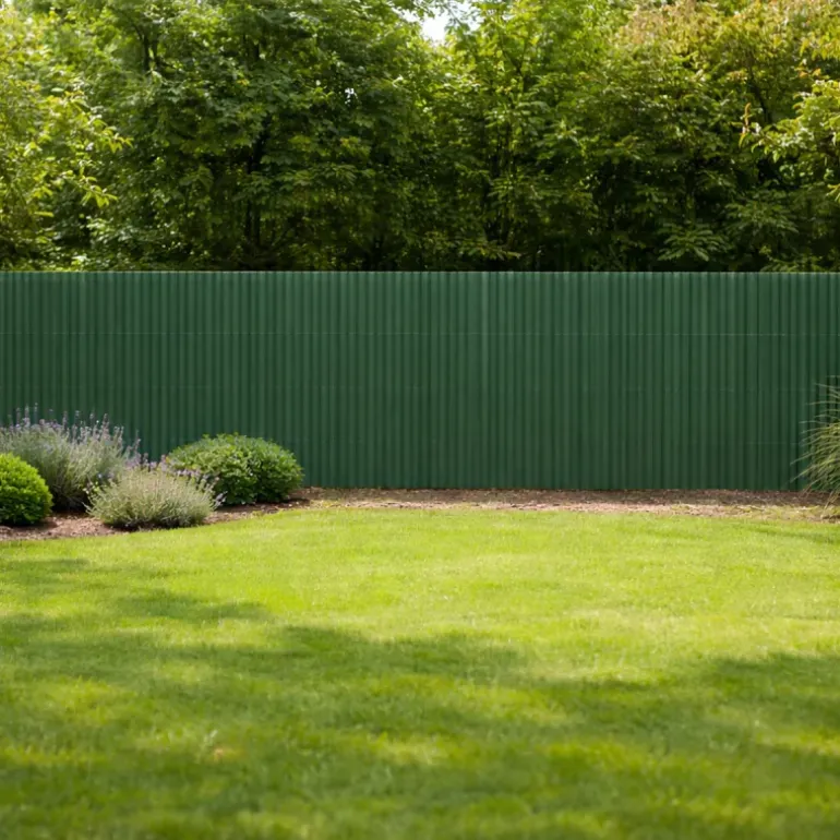 Canisse PVC occultant simple face 1,5x5m vert - Kit de fixation inclus