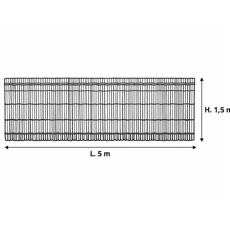 Canisse PVC occultant simple face 1,5x5m vert - Kit de fixation inclus
