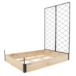 Carré potager en bois de sapin avec treillis - 115x80x128cm