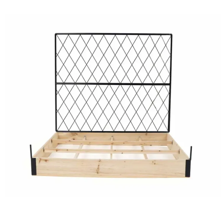 Carré potager en bois de sapin avec treillis - 115x80x128cm