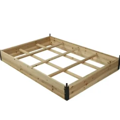 Carré potager en bois de sapin avec housse PVC 115x80x54cm - Montage facile