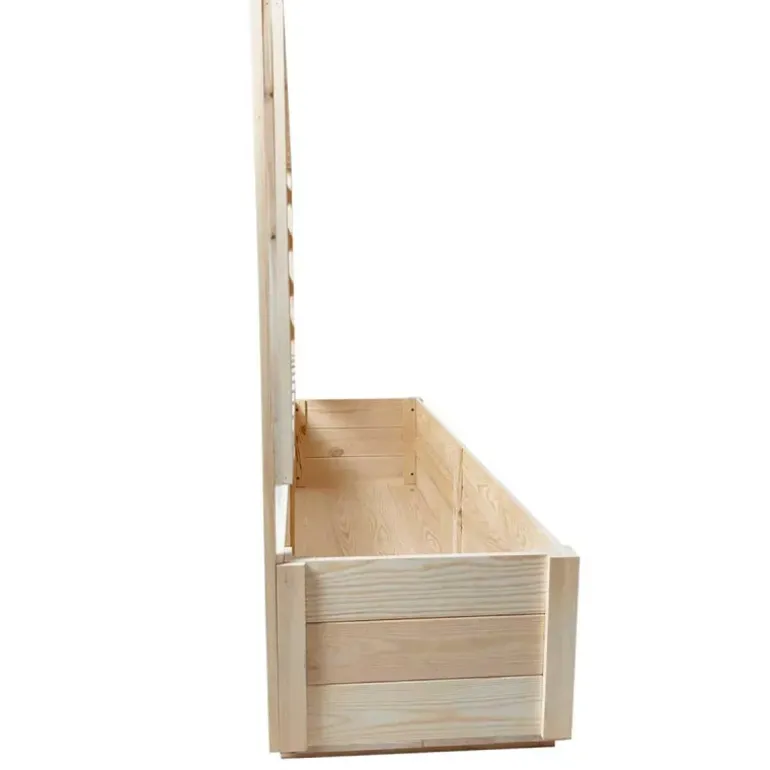 Carré potager rectangulaire en bois de sapin avec treillis 104 cm - 98x34x104 cm